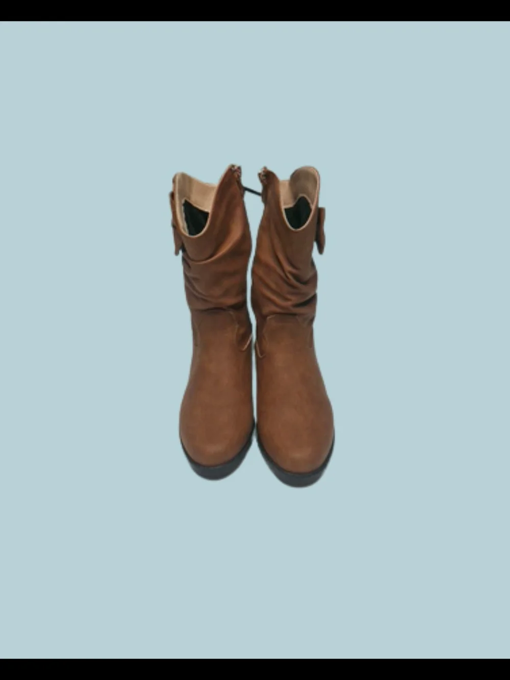 Girl's Brown Mid-Calf Bow Accent Boots